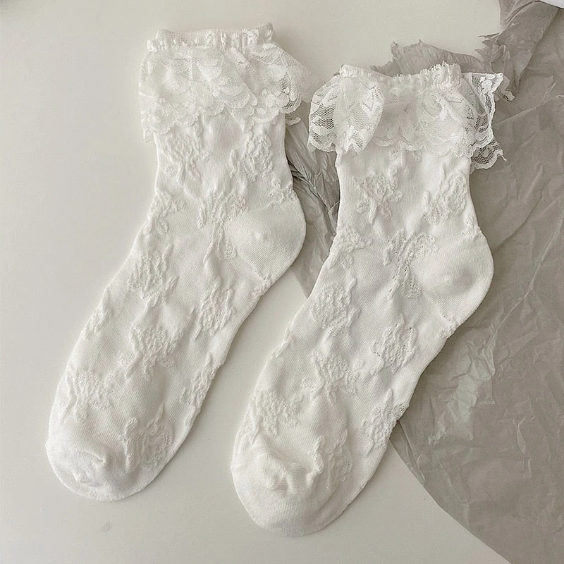 Dainty White Lace Socks 7 Dainty White Lace Socks - Image 5
