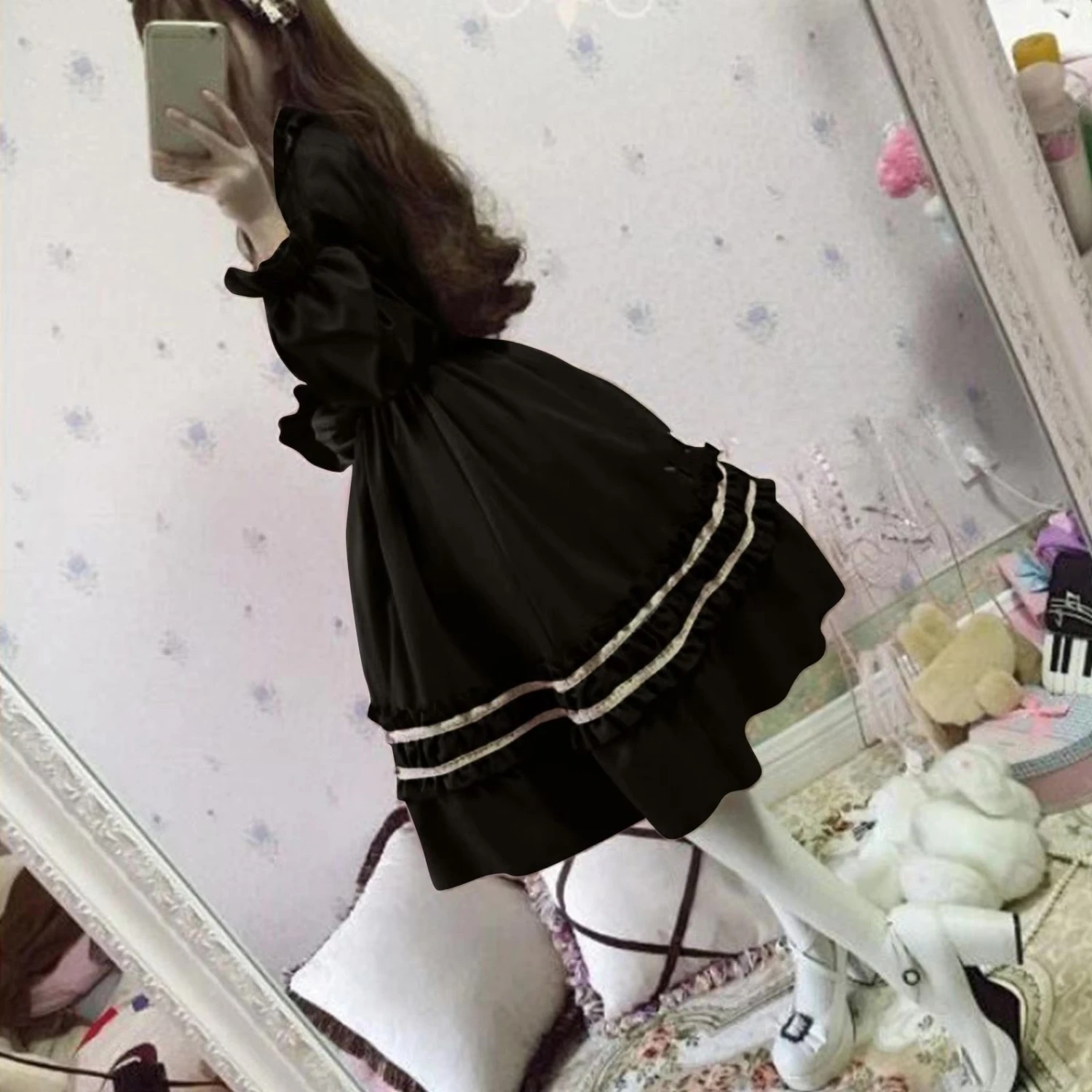 Dark Academia Black Dress 4 Dark Academia Black Dress - Image 2