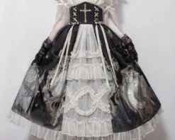 Dark Wonderland Dress Set -Clothing Discount Store dark wonderland dress set outfit sets black bows goth gothic 752