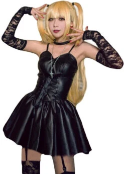Death Note Misa Amane Cosplay Set 35 Death Note Misa Amane Cosplay Set -Clothing Discount Store death note misa amane cosplay set black cospalyer cosplay death note dress kawaii babe 983