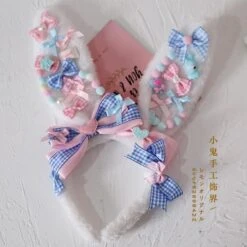Decora Handmade Bunny Ears -Clothing Discount Store decora handmade bunny ears accessories baby bun ear headband ddlg playground 746