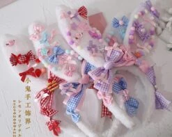 Decora Handmade Bunny Ears -Clothing Discount Store decora handmade bunny ears accessories baby bun ear headband ddlg playground 918