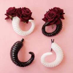 Devil Horn Ram Hair Clips -Clothing Discount Store devil horn ram hair clips floral goat goats accessories clip ddlg playground 298