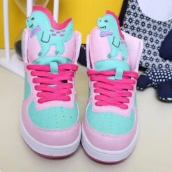 Dinosaur High Top Sneakers -Clothing Discount Store dinosaur high top sneakers 4 abdl age regression cgl cglre chire shoes kawaii babe 348
