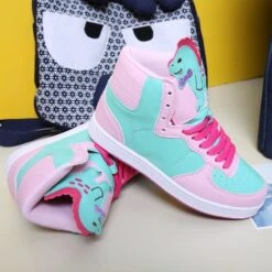 Dinosaur High Top Sneakers -Clothing Discount Store dinosaur high top sneakers abdl age regression cgl cglre chire shoes kawaii babe 106