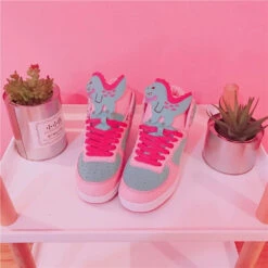 Dinosaur High Top Sneakers -Clothing Discount Store dinosaur high top sneakers abdl age regression cgl cglre chire shoes kawaii babe 318
