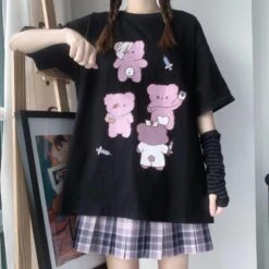 Doctor Bear Menhera Oversized Tee -Clothing Discount Store doctor bear menhera oversized tee bears creepy cute pastel goth fashion shirt ddlg playground 880