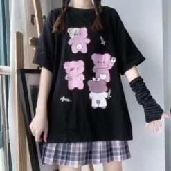 Doctor Bear Menhera Oversized Tee -Clothing Discount Store doctor bear menhera oversized tee bears creepy cute pastel goth fashion shirt ddlg playground 964