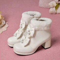 Dollette Winter Booties -Clothing Discount Store dollette winter booties bows platform heel shoes footwear 871
