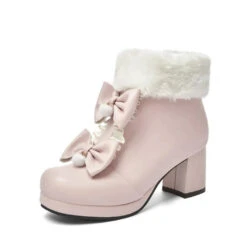 Dollette Winter Booties -Clothing Discount Store dollette winter booties bows platform heel shoes footwear 977