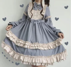 Clothing Discount Store -Clothing Discount Store dusty pink maid dress dresses dress kawaii lace layered layers 827