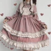 Dusty Pink Maid Dress -Clothing Discount Store dusty pink maid dress dresses dress kawaii lace layered layers 966