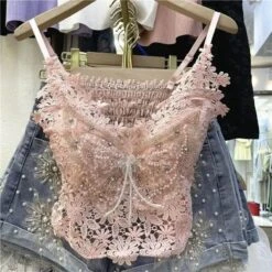 Embroidered Butterfly Camisole -Clothing Discount Store embroidered butterfly camisole tank top fairycore 348