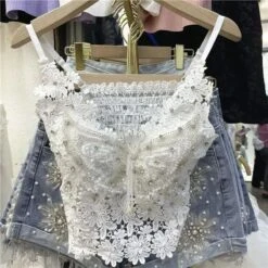 Embroidered Butterfly Camisole -Clothing Discount Store embroidered butterfly camisole tank top fairycore 370