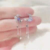 Ethereal Moon Dangle Earrings 1 Ethereal Moon Dangle Earrings -Clothing Discount Store ethereal moon dangle earrings crescent moons crystal kawaii babe 802