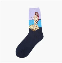 Famous Artwork Socks -Clothing Discount Store famous artwork socks 10 ankle socks artistic artwork famous artists mona lisa kawaii babe 672