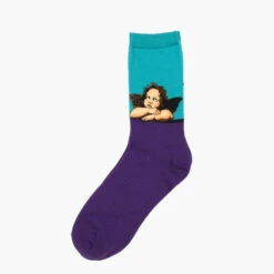 Famous Artwork Socks -Clothing Discount Store famous artwork socks 11 ankle socks artistic artwork famous artists mona lisa kawaii babe 840