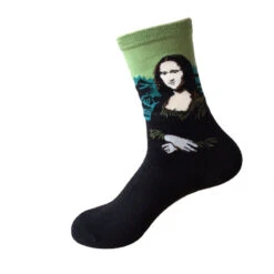 Famous Artwork Socks -Clothing Discount Store famous artwork socks ankle socks artistic artwork famous artists mona lisa kawaii babe 244
