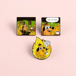 This Is Fine Enamel Pin 14 This Is Fine Enamel Pin -Clothing Discount Store fine enamel pin brooch brooches enamel pin pins fire pin kawaii babe 891