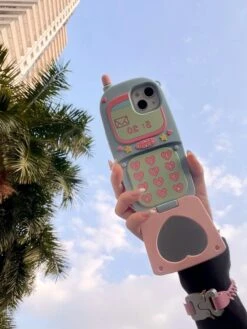 Flip Phone IPhone Case -Clothing Discount Store flip phone iphone case mobile cases blue hearts iphone kawaii 963