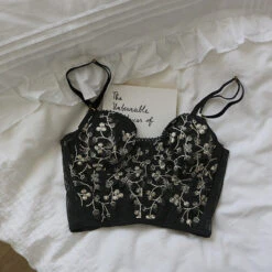 Floral Embroidered Bustier 31 Floral Embroidered Bustier -Clothing Discount Store floral embroidered bustier black angelcore bralette bustiers cami crop ddlg playground 932