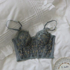 Floral Embroidered Bustier 29 Floral Embroidered Bustier -Clothing Discount Store floral embroidered bustier blue angelcore bralette bustiers cami crop ddlg playground 508
