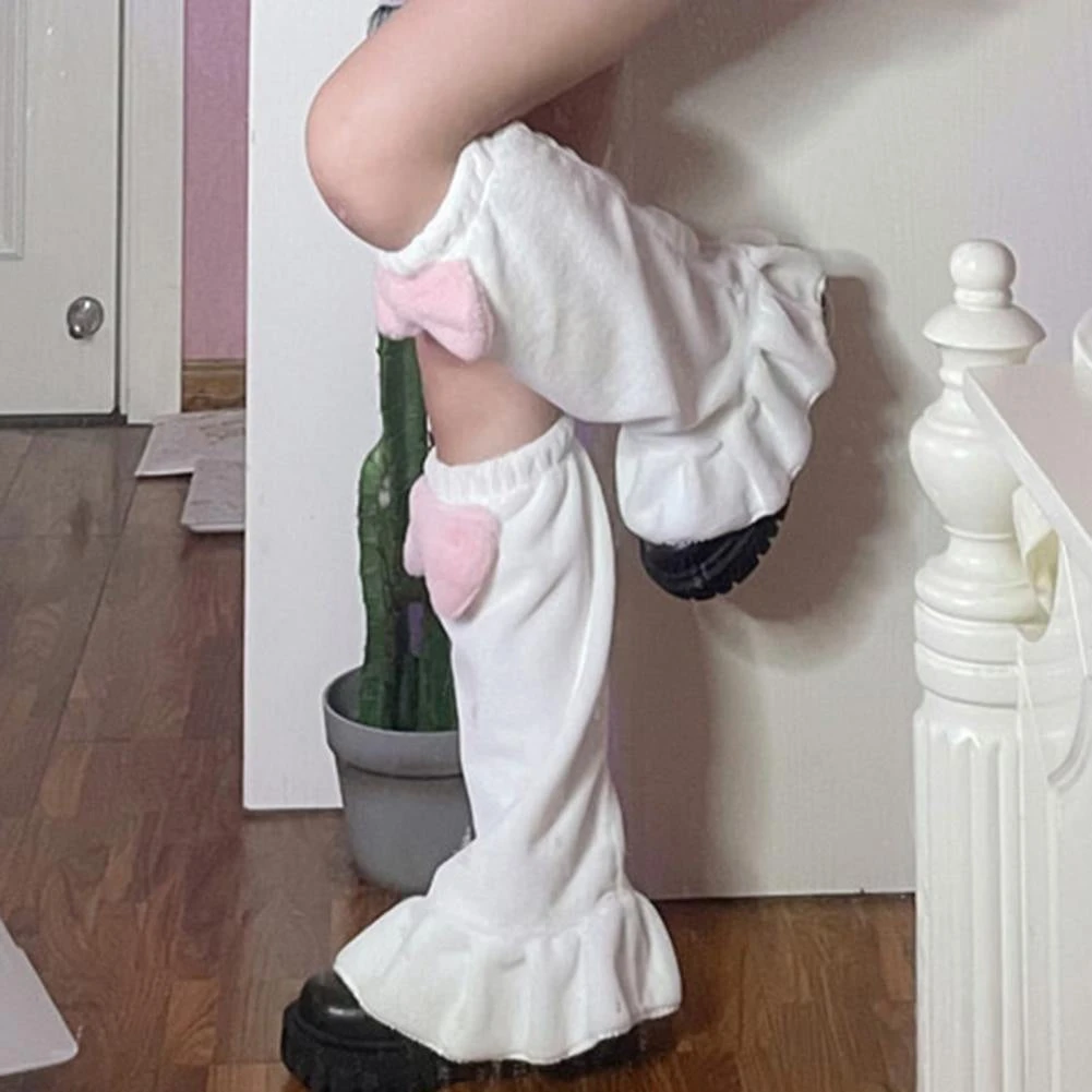 Fluffy Pink Bow Leg Warmers 5 Fluffy Pink Bow Leg Warmers - Image 3