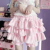 Fluffy Ruffled Bloomer Pants -Clothing Discount Store fluffy ruffled bloomer pants kawaii aesthetic bloomer layered 180