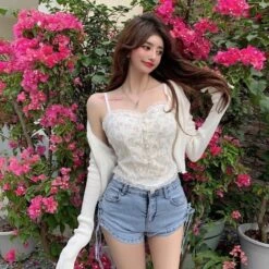 French Floral Camisole 37 French Floral Camisole -Clothing Discount Store french floral camisole belly shirt shirts crop ddlg playground 878