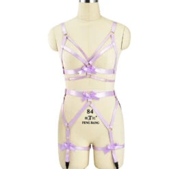 Full Satin Body Harness -Clothing Discount Store full satin body harness bowknots bows chest harness harnesses leg harness kawaii babe 270