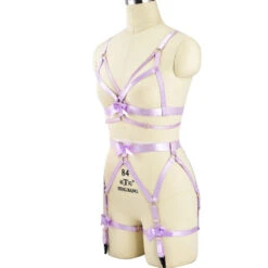 Full Satin Body Harness -Clothing Discount Store full satin body harness bowknots bows chest harness harnesses leg harness kawaii babe 942