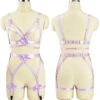 Full Satin Body Harness -Clothing Discount Store full satin body harness pink 1 ribbon bowknots bows chest harness harnesses leg harness kawaii babe 778