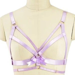 Full Satin Body Harness -Clothing Discount Store full satin body harness pink 1 ribbon upper bowknots bows chest harness harnesses leg harness kawaii babe 446