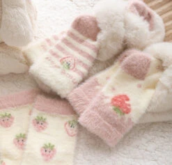 Fuzzy Berry Socks -Clothing Discount Store fuzzy berry socks berries furry kawaii babe 220