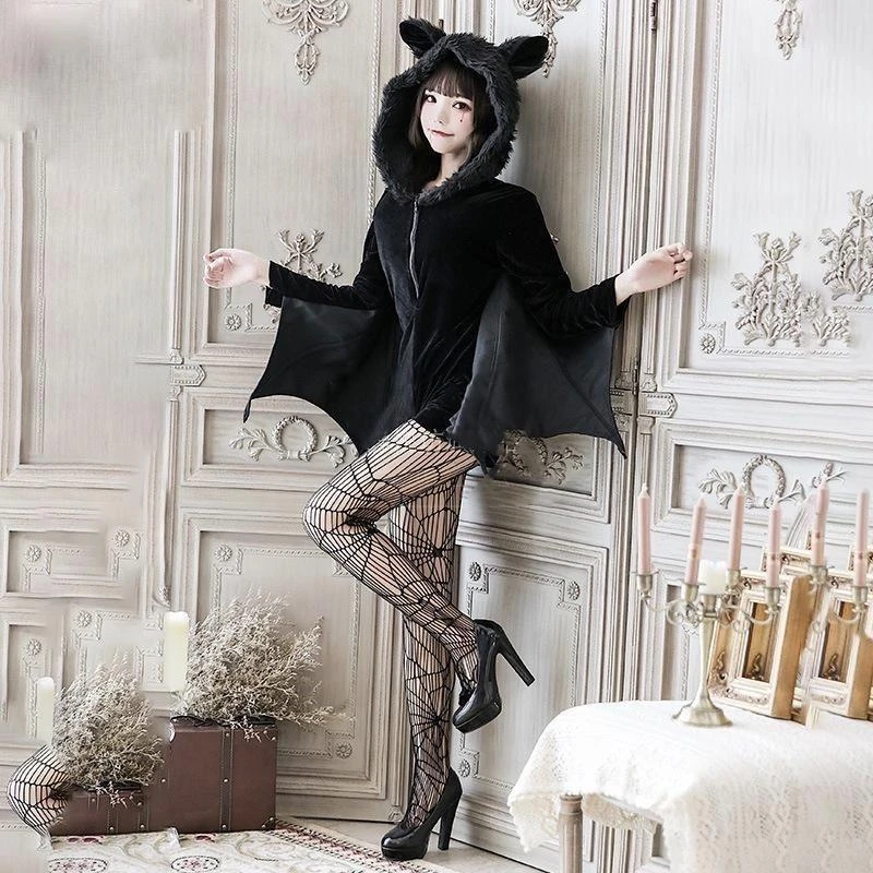 Fuzzy Black Bat Costume Set 6 Fuzzy Black Bat Costume Set - Image 4