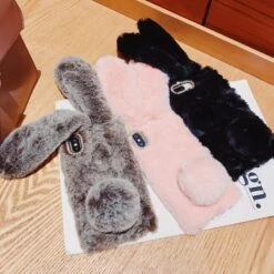 Fuzzy Bunny IPhone Case -Clothing Discount Store fuzzy bunny iphone case 3d android phone cases apple iphones ears kawaii babe ddlg playground 393