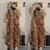 Fuzzy Carrot Bear Overalls Set -Clothing Discount Store fuzzy carrot bear overalls set pajamas fuzzy carrot bear overalls 455