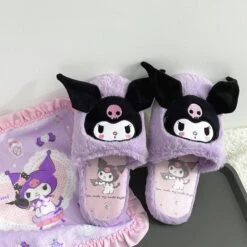 Fuzzy Bunny Embroidered Slippers -Clothing Discount Store fuzzy kuromi slippers baby bunny bunnies rabbit shoes cinnamoroll ddlg playground 407