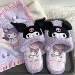 Fuzzy Bunny Embroidered Slippers -Clothing Discount Store fuzzy kuromi slippers baby bunny bunnies rabbit shoes cinnamoroll ddlg playground 633