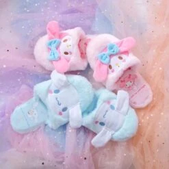 Fuzzy Bunny Embroidered Slippers -Clothing Discount Store fuzzy kuromi slippers baby bunny bunnies rabbit shoes cinnamoroll ddlg playground 758