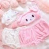Fuzzy Kawaii Lingerie Set -Clothing Discount Store fuzzy melody lingerie set bloomers bralette bunny cinnamoroll crop tops underwear ddlg playground 449