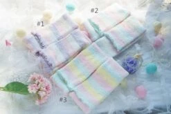 Fuzzy Pastel Long John Leggings -Clothing Discount Store fuzzy pastel long john leggings fairy kei furry harajuku kawaii ddlg playground 494