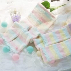 Fuzzy Pastel Long John Leggings -Clothing Discount Store fuzzy pastel long john leggings fairy kei furry harajuku kawaii ddlg playground 776