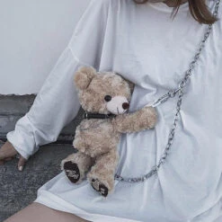 Snuggly Teddy Bag -Clothing Discount Store fuzzy soft brown teddy bear messenger bag cross body 955