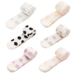 Polkadot Fuzzy Thigh Highs 37 Polkadot Fuzzy Thigh Highs -Clothing Discount Store fuzzy spotted thigh highs socks furry fuzzy fuzzy stockings knee 417