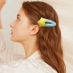 Fuzzy Star Hair Clips 37 Fuzzy Star Hair Clips -Clothing Discount Store fuzzy star hair clips barette barettes furry clip accessory kawaii babe 525