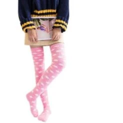 Fuzzy Striped Thigh Highs 15 Fuzzy Striped Thigh Highs -Clothing Discount Store fuzzy striped thigh highs pink clouds furry socks knee over the knees soft ddlg playground 239