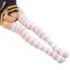 Fuzzy Striped Thigh Highs -Clothing Discount Store fuzzy striped thigh highs purple pink furry socks knee over the knees soft ddlg playground 986