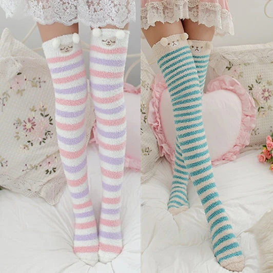 Fuzzy Thigh Highs (15+ Styles) 3 Fuzzy Thigh Highs (15+ Styles)