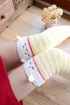 Fuzzy Thigh Highs (15+ Styles) 27 Fuzzy Thigh Highs (15+ Styles) -Clothing Discount Store fuzzy thigh highs 15 styles socks thigh high kawaii babe furry 804